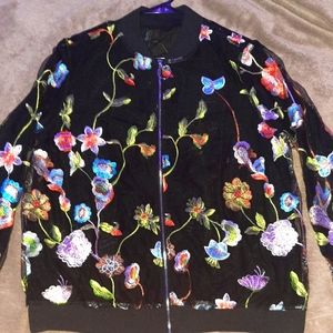 Sheer flowery lightweight jacket